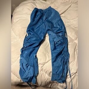 Blue scrunched joggers
